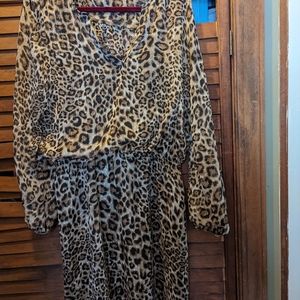 WHBM Animal print sheer dress sz 14